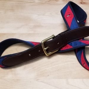VINYARD VINES | BLUE & RED STRIPE BELT, 45"